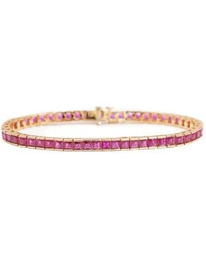 Izabel Display Square Tennis Armband - Pink