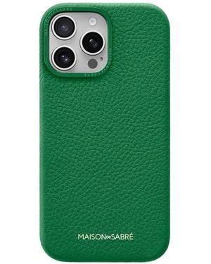 Maison De Sabre Coque D'Iphone 16 Pro En Cuir - Green