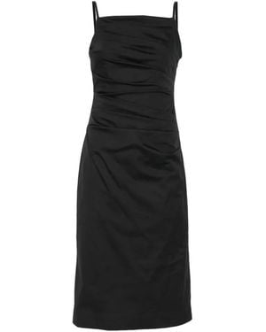 Marella Draped Midi Dress - Black