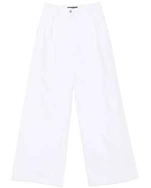Dolce & Gabbana Jean Ample À Design Plissé - White