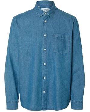 SELECTED Chest-Pocket Shirt - Blue