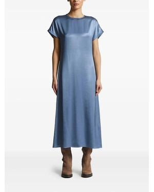 Peserico Embellished Satin Midi Dress - Blue