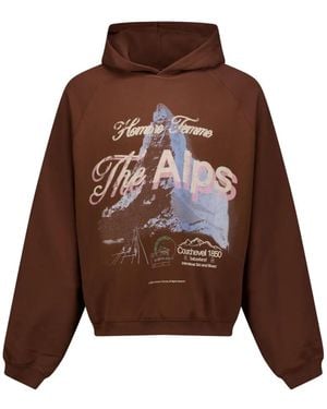 Homme by Michele Rossi Hoodie Swiss Alps À Imprimé Graphique - Brown