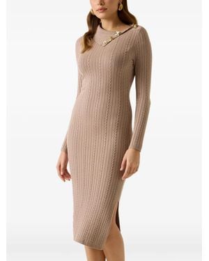 Guess Vestido Midi Con Cuello Asimétrico - Neutro