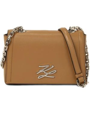 KARL LAGERFELD Small K-Autograph Cross Body Bag - Brown