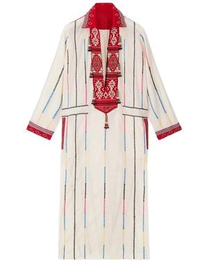 Fortela Adish Beaded Midi Dress - White
