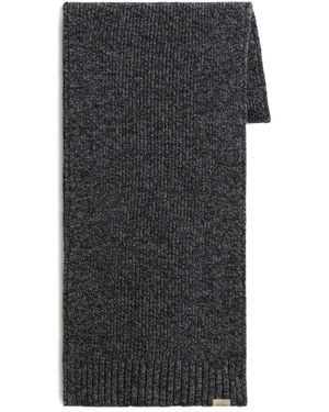 Woolrich Gerippter Mouline Wollschal - Schwarz