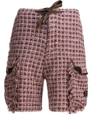 Kapital Tweed Cargo Shorts - Red