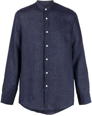 Frescobol Carioca Collarless Button-Up Shirt - Blue