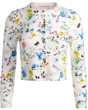 Alice + Olivia Carson Printed Cardigan - White