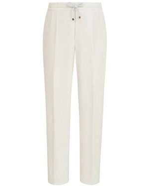 Brunello Cucinelli Garment-Dyed Pants - White