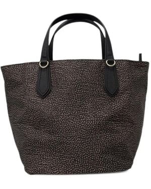 Borbonese O.P. Print Tote Bag - Black