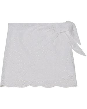 MC2 Saint Barth Nyra Broderie-Anglaise Mini Skirt - White