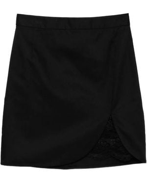BLAKLACE Floral-Lace Skirt - Black