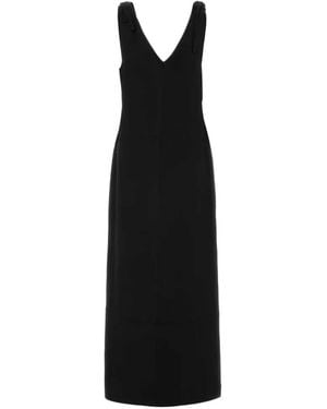 Co. Vestido Midi N Cuello En V - Negro