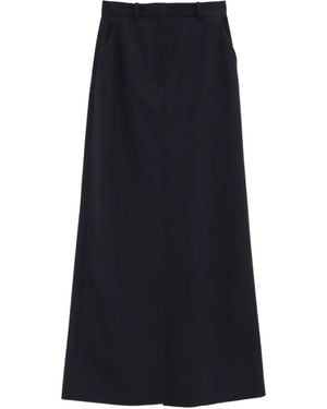 The Row Roux Wollen Maxi-Rok - Blauw