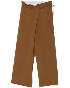 Alysi Wrap-Front Trousers - Brown