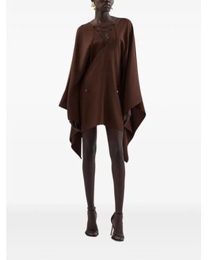 ‎Taller Marmo Sahara Lace-Up Kaftan Mini Dress - Brown