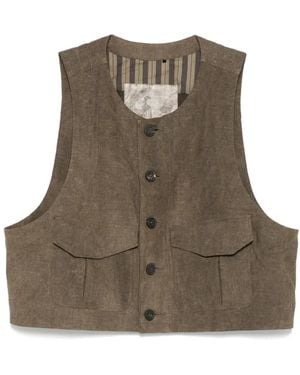 Ziggy Chen Crew-Neck Waistcoat - Green