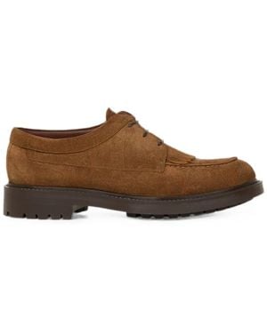 Etro Lace-Up Suede Loafers With Arnica Motif - Brown