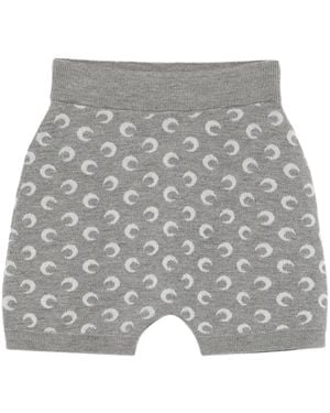 Marine Serre Moon Jacquard Knitted Shorts - Gray