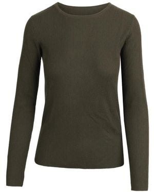 Max Mara Ribbed-Knit Button-Cuff Sweater - Green