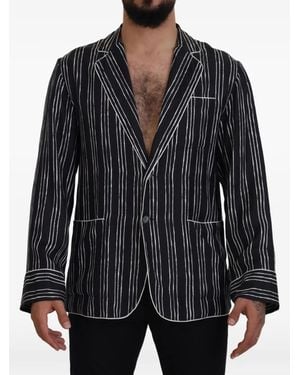 Dolce & Gabbana Gestreiftes Pyjama-Oberteil - Schwarz