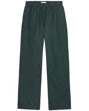 Les Deux Seersucker Elasticated-Waist Trousers - Green