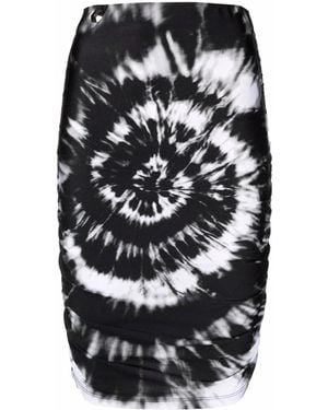 Philipp Plein Tie-Dye Pencil Skirt - Black