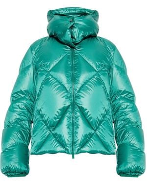 Add Quilted-Hooded Jacket - Green