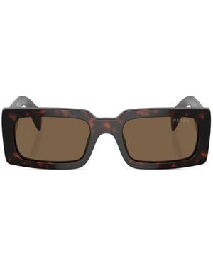 Prada Rectangle-Frame Sunglasses - Brown