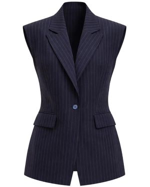 Cynthia Rowley Oversized Double-Breasted Gilet - Blue