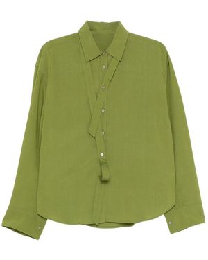 JNBY Striped V-Neck Shirt - Green