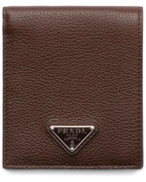 Prada Pasjeshouder Met Logoplakkaat - Bruin