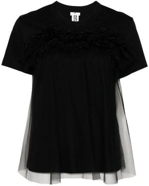 Noir Kei Ninomiya チュールラッフルTシャツ 長袖