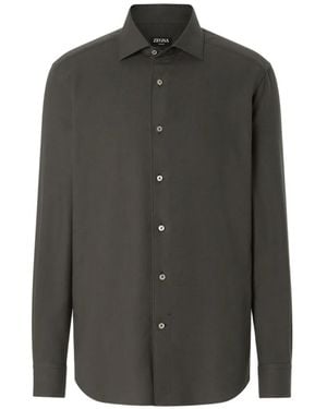 ZEGNA Dark Cashco Shirt - Grey
