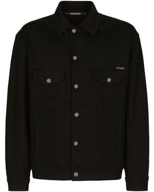 Dolce & Gabbana Button-Up Denim Jacket - Black