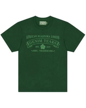 DENIM TEARS Adg Logo-Print Short-Sleeve T-Shirt - Green