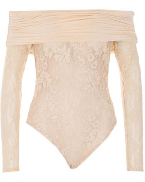 Zimmermann Body De Encaje Drapeado - Blanco