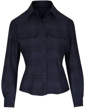 Akris Check Flap-Pocket Shirt - Blue