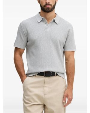 Michael Kors Ribbed-Knit Polo Shirt - Grey