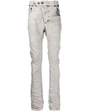 Boris Bidjan Saberi Ruched Skinny-Fit Jeans - Grey