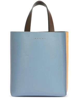 Marni Borsa Tote Museo Con Design Color-Block - Blu