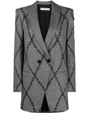 Philosophy Di Lorenzo Serafini Chain-Link Print Blazer - Grey