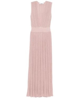 Antonino Valenti V-Neck Pleated Maxi Dress - Pink
