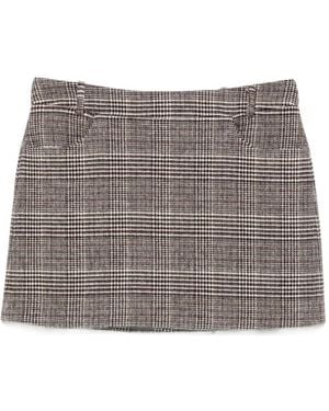 Ermanno Scervino Check-Pattern Mini Skirt - Grey