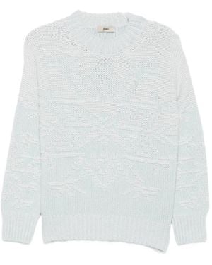 Herno Intarsia-Knit Crew-Neck Sweater - White