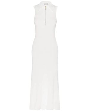 Victoria Beckham Mira Zip-Fastening Midi Dress - White