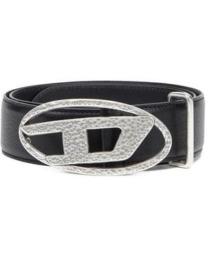 DIESEL Logo Buckle Belt - Black