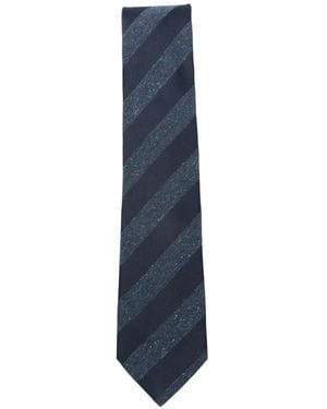 Errico Formicola Striped Silk Tie - Blue